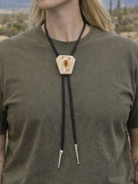 Vintage Scorpion Bolo Necktie Necklace